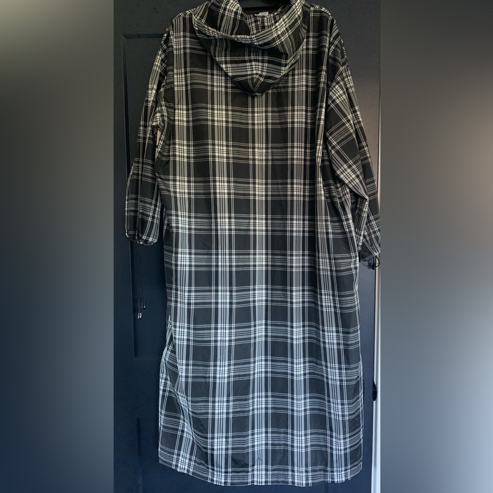 Anne Klein maxi plaid athletic jacket